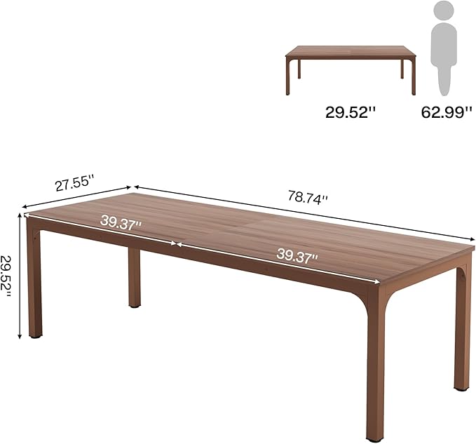 Tribesigns 78.7 Inches Extra Long Computer Desk 2 Person Desk, Double Long Desk, Workstaion for Home Office