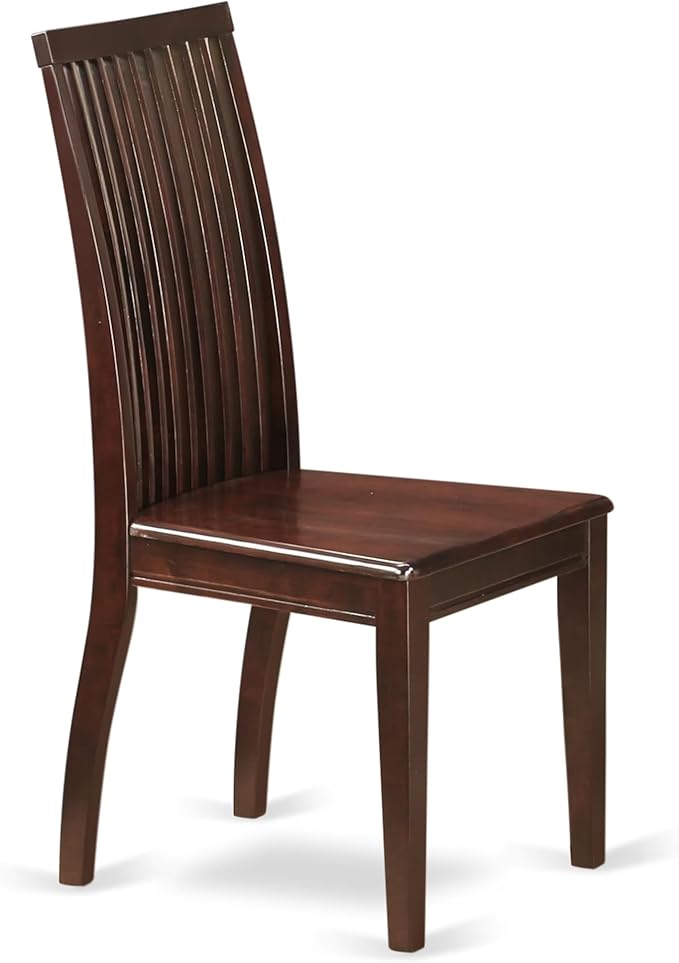 East West Furniture ANIP3-MAH-W 3 Piece Dining Set Contains a Round Dining Room Table with Pedestal and 2 Wood Seat Chairs, 36x36 Inch, Mahogany