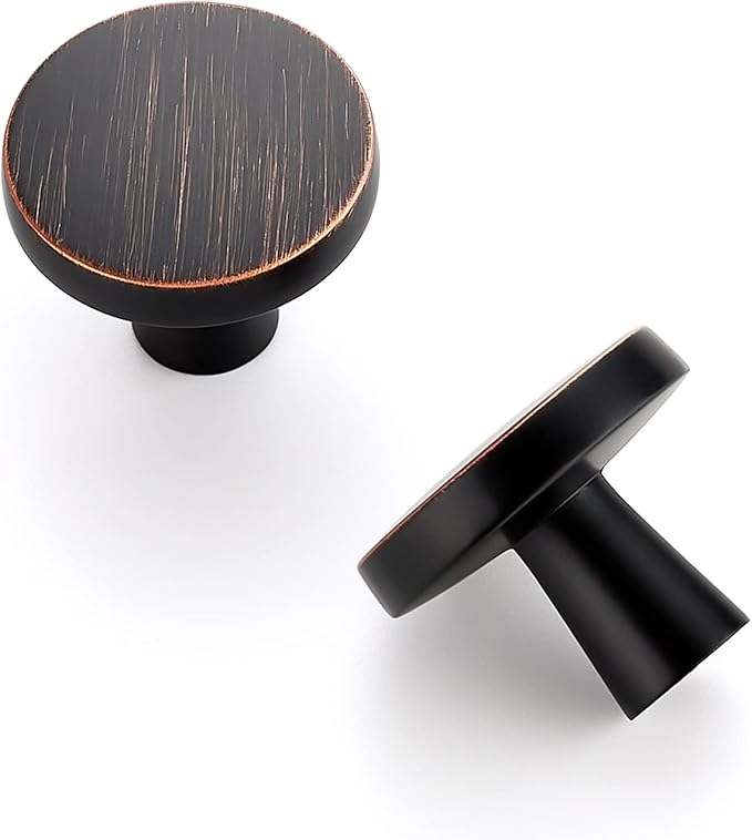 Ravinte 10 Pack Drawer Pulls 1-1/4 Inch Kitchen Cabinet Knobs Solid Round Dresser Drawer Knobs Oil-Rubbed Bronze Dresser Knobs Drawer Knobs Simple Cabinet Hardware for Cupboard Drawer Pulls