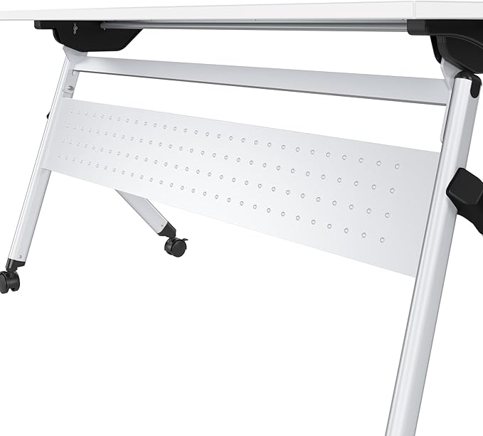 Bush Business Furniture Folding Training Table, 60 inch Desk, Commercial-Grade Bundle for Office or Classroom, Envision Collection, White