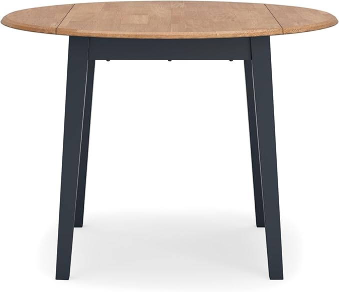 Signature Design by Ashley Gesthaven Modern Dining Drop Leaf Table with 4 Legs, Light Brown & Blue