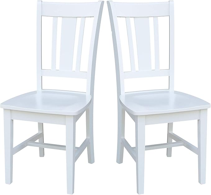 International Concepts Set of Two San Remo Splatback Dining Chairs, White