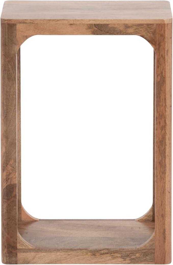 Kate and Laurel Dahl Modern Slatted Wooden Slim Side Table