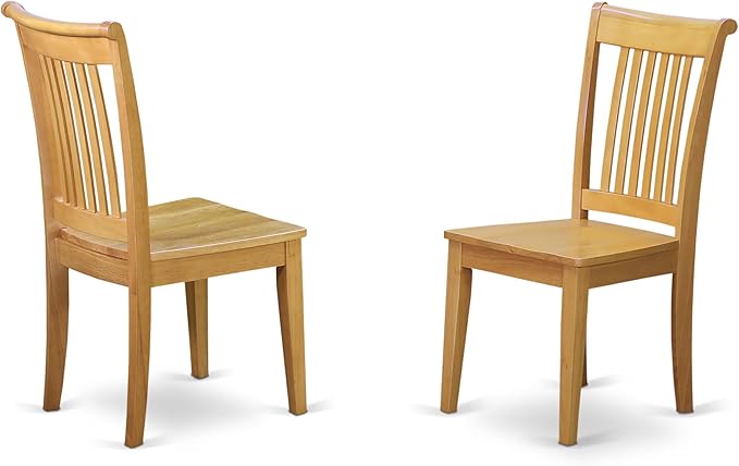 East West Furniture ANPO5-OAK-W 5 Piece Kitchen Table Set for 4 Includes a Round Dining Room Table with Pedestal and 4 Dining Chairs, 36x36 Inch, Oak