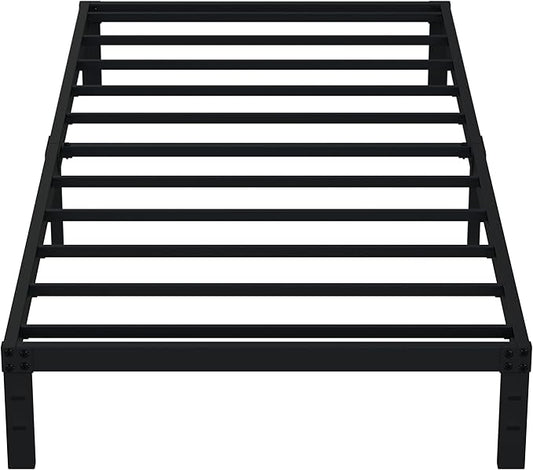 EMODA 10 Inch Twin Bed Frames No Box Spring Needed, Heavy Duty Metal Twin Platform Bed Frame, Noise Free, Easy Assembly, Black