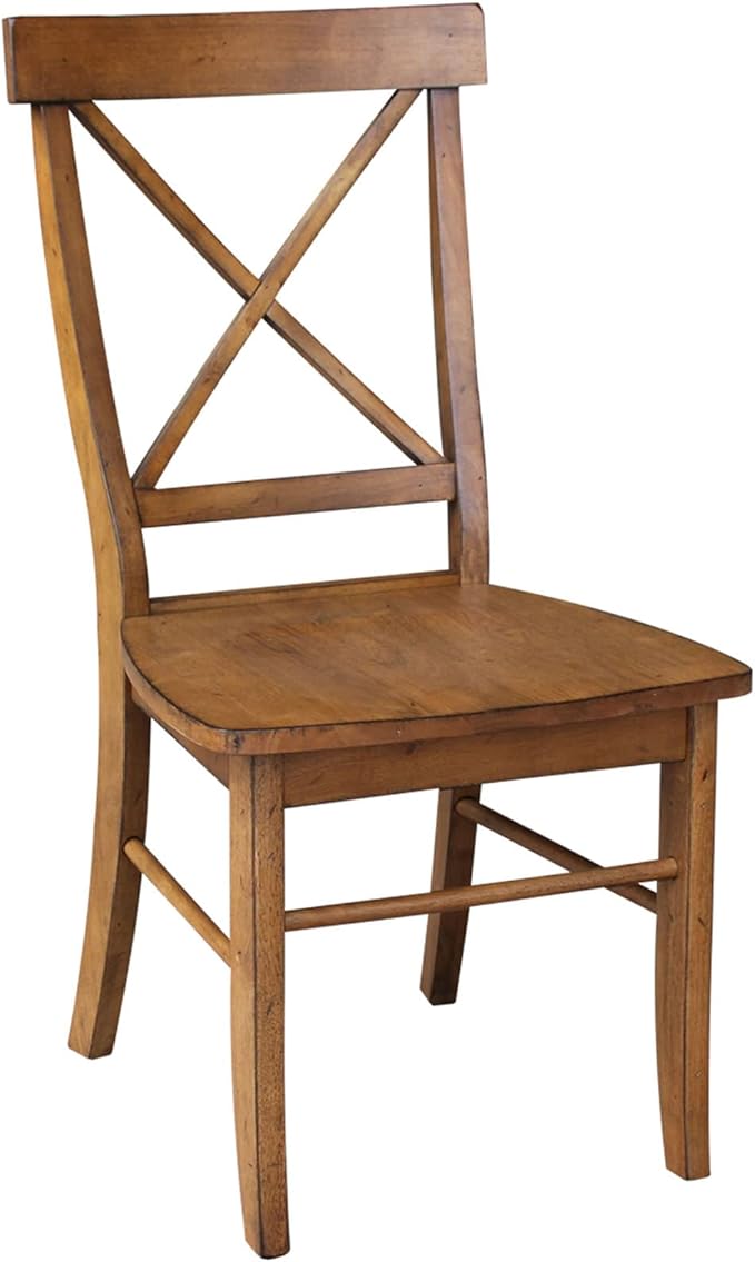 International Concepts Set of Two X-Back Dining Chair, Pecan