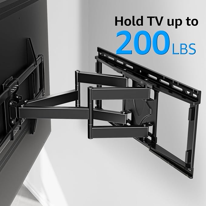 MOUNTUP Heavy Duty TV Wall Mount for 47-90 inch Large TVs, Holds 200 lbs, Full Motion TV Mount with Articulating Extension, Swivel & Tilt, Preassembled, Max VESA 800x400mm, Fits 16-24" Studs, MU0015