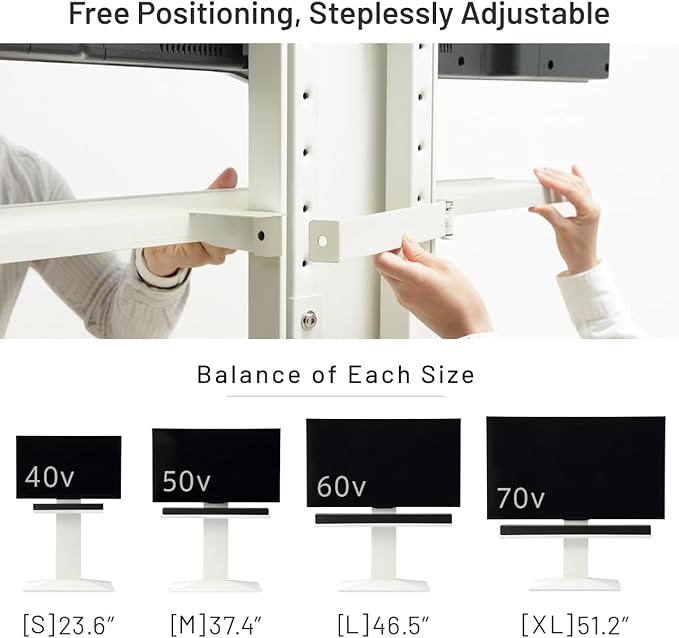 WALL V3 High Type TV Stand w/Multi-Device Holder and Soundbar Shelf L Black Set | Sleek Japanese 32-80 Inch Universal Side TV Stand Adjustable Mount, No Drill | Sleek Soundbar Shelf | Walnut