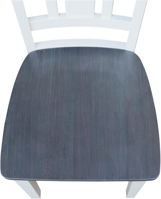International Concepts San Remo Splatback Chairs, White/Heather Gray