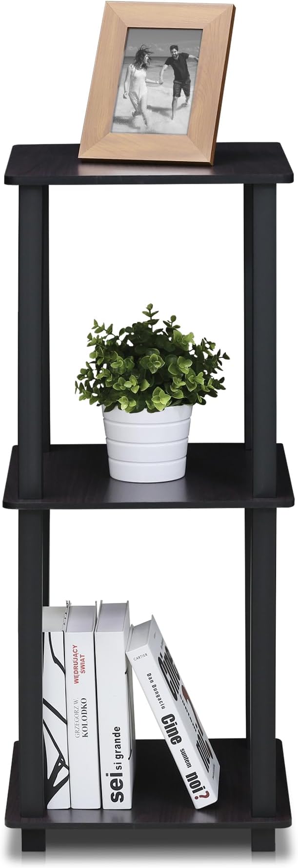 Furinno Simplistic Set of 2 End Table, Dark Walnut