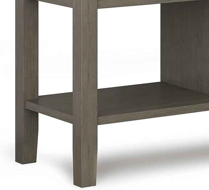 SIMPLIHOME Redmond SOLID WOOD 54 inch Wide Transitional Console Sofa Table in Farmhouse Grey for the Living room Entryway and Bedroom