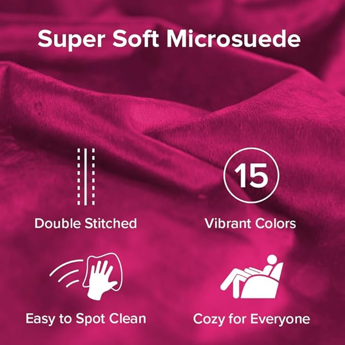 Sofa Sack Bean Bag Chair - Plush, Ultra Soft - Memory Foam Bean Bag Chair with Microsuede Cover - Stuffed Foam Filled Furniture and Accessories for Dorm Room 5 Feet - Magenta