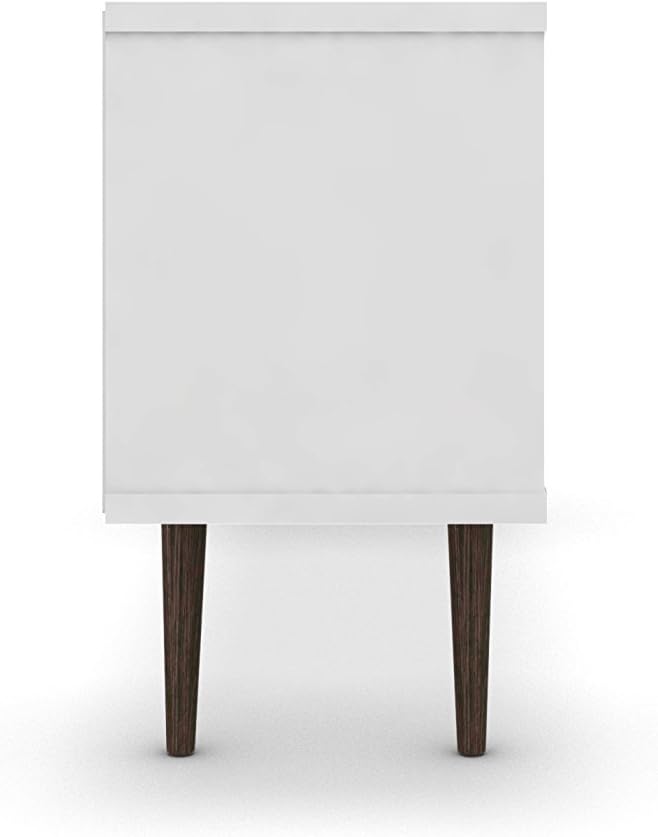 Manhattan Comfort Liberty Mid Century Modern TV Stand for Televisions up to 50 Inches, Bedroom and Living Room Entertainment Center with Storage, Shelves, and Cabinet, 53" Wide, White/Aqua