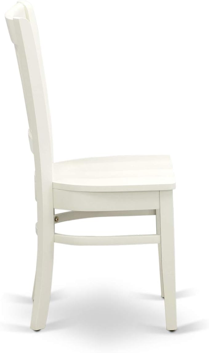 East West Furniture NDVA3-LWH-W 3 Piece Modern Dining Table Set Contains a Rectangle Wooden Table with Dropleaf and 2 Dining Chairs, 30x48 Inch, Linen White