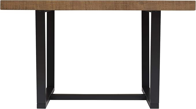 Walker Edison Durango Distressed Solid Wood Dining Table, 52 Inch, Rustic Oak