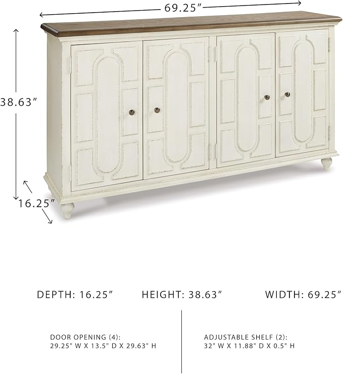 Signature Design by Ashley Roranville French Country Accent Cabinet or Server, White