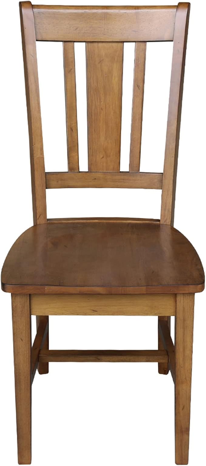 Set of Two San Remo SplatBack Dining Chairs, Pecan
