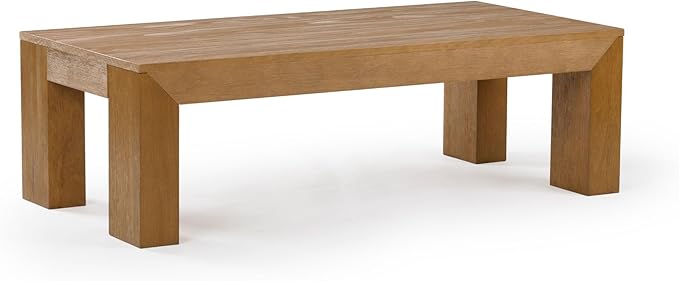 Plank+Beam Modern Rectangular Coffee Table, 48", Medium Sized Coffee Table, Center Tables for Small Spaces, Living Space Medium Tea Table, Pecan Wirebrush