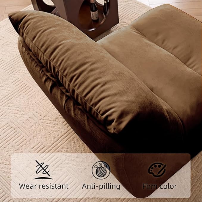 Bean Bag Chair - Memory Foam Bean Bag Chair for Adults, Comfy High-Resilience Single Sofa, Small Space Floor Chair, Chaise Lounge for Living Room, Bedroom (Dark Green, Cushions)