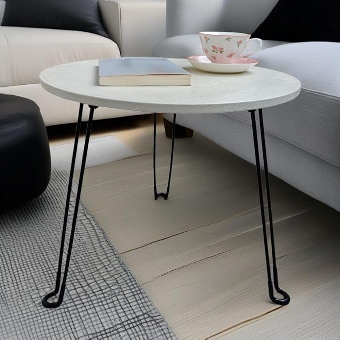 Leather Circle Nesting Tables Coffee Table Set of 2，Folding Table, Outdoor Side Tables，Fashionable End Tables Set Suitable for Living Room, Bedroom, Office, Outdoor, and Courtyard
