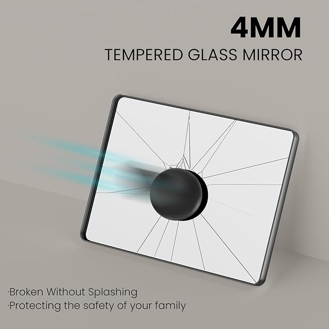 Black Bathroom Mirror 77X36 Inch, Black Metal Framed Mirror for Wall, Rounded Rectangle Matte Bathroom Vanity Mirror with Tempered Glass, Anti-Rust, Horizontal/Vertical