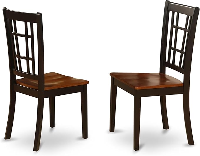 East West Furniture QUNI9-BCH-W 9 Piece Dining Room Table Set Includes a Rectangle Kitchen Table with Butterfly Leaf and 8 Dining Chairs, 40x78 Inch, Black & Cherry