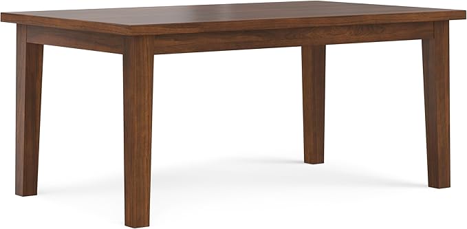 SIMPLIHOME Eastwood Dining Table, Solid Wood Walnut Veneer in Walnut, 66 x 40 inches, Contemporary-Style Rectangular Kitchen Table for up to 6 People