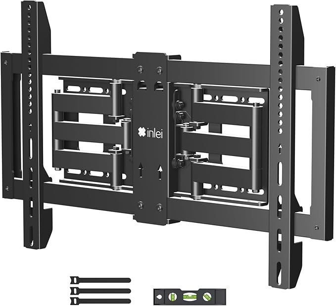 Ultra Slim Full Motion TV Wall Mount for Most 37"-90" Flat/Curved TV, Swivel Tilt Bracket with Articulating 6 Arms, Support 120lbs, Max VESA 600x400mm, Fits 12”/16" Wood Stud, MAUS02