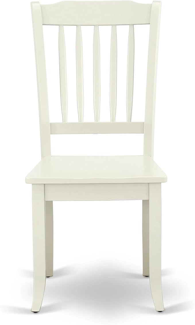East West Furniture AMDA3-LWH-W 3 Piece Dinette Set for Small Spaces Contains a Round Kitchen Table with Pedestal and 2 Dining Chairs, 36x36 Inch, Linen White