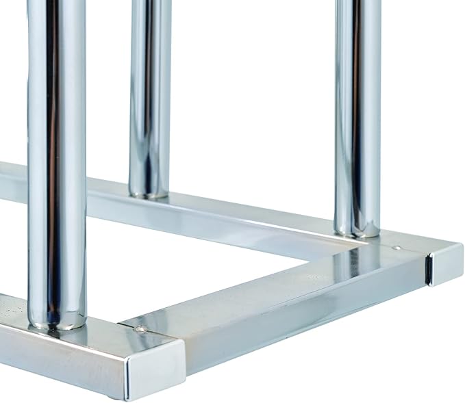 MyGift Modern Chrome Plated Metal 6 Pair Tall Boot Rack Display Holder, Freestanding Entryway or Closet Shoes and Boot Stand Organizer, Made in Taiwan