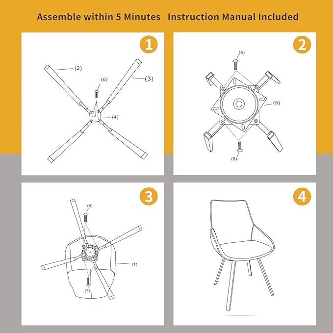 Dining Chairs Set of 2 Light Grey Living Room Chairs Fabric Upholstered Kitchen Chairs,Loads Up to 270lbs,Quick Assembly,Swivel Dining Chair
