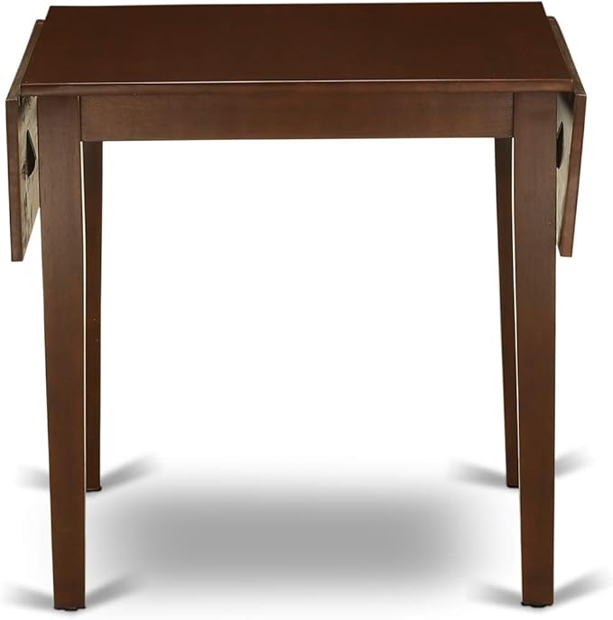 East West Furniture NDEN3-MAH-18 3 Piece Dining Set Contains a Rectangle Dining Room Table with Dropleaf and 2 Dark Coffee Linen Fabric Upholstered Chairs, 30x48 Inch, Mahogany