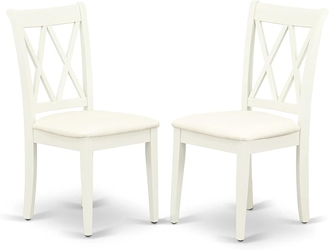 East West Furniture HBCL5-LWH-C 5 Piece Dining Table Set for 4 Includes a Round Kitchen Table with Pedestal and 4 Linen Fabric Dining Room Chairs, 42x42 Inch, Linen White