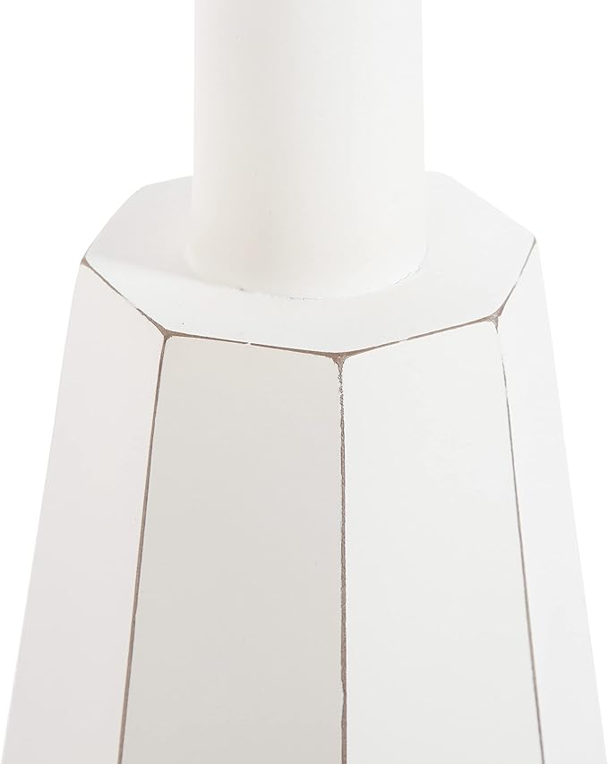 Kate and Laurel Octavia Coastal Accent Drink Table, 11 x 11 x 24, White, Decorative Coastal Cocktail Table with Octagon Shape for Farmhouse Indoor Plant Stand