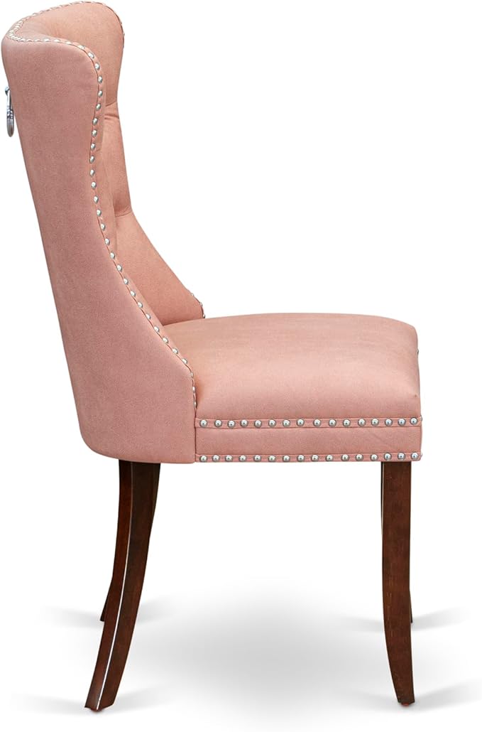 East West Furniture DODA5-MAH-23 5 Piece Dining Room Set Consists of a Rectangle Wooden Table with Butterfly Leaf and 4 Polyester Fabric Upholstered Chairs, 42x78 Inch, Mahogany