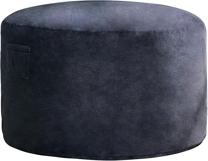 Hobestluk 5ft Bean Bag Chairs for Adults Large Beanbag Chair with Plush Faux Fur Cover Big Bean Bag Chair for Living Room Bedroom Dorm Office - Dark Grey (50” x 50” x 24”)