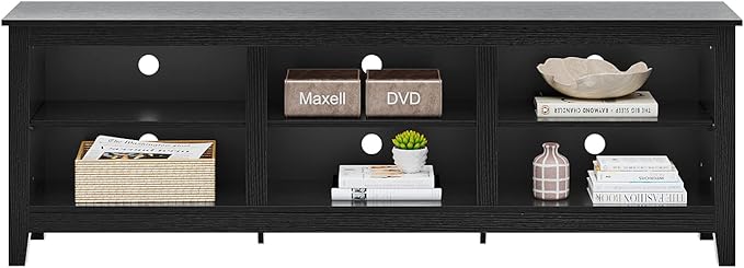 Panana TV Stand, Moden 6 Cubby TV Stand for 75 inch TV, Farmhouse Television Stands Entertainment Center Media Stand with Storage TV Table Stand for Living Room