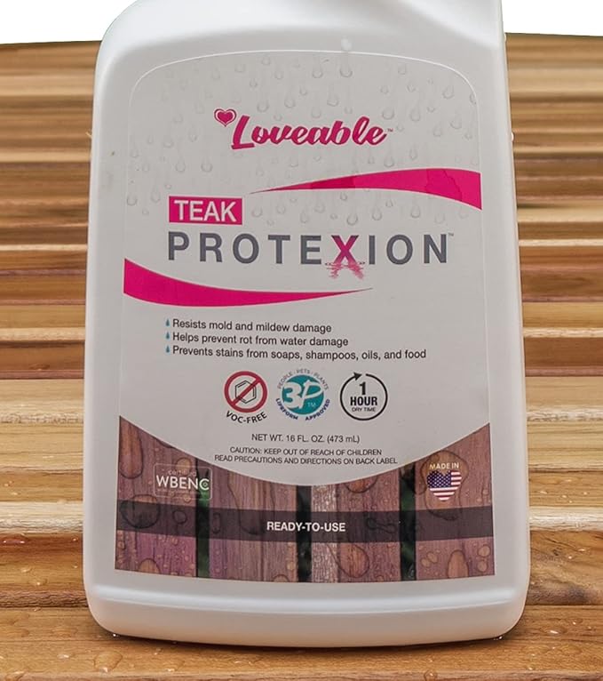 EcoDecors Protective Bundle – Loveable Teak Conditioning Oil, Teak Furniture Cleaner, and Protexion Teak Sealer Spray Bottle
