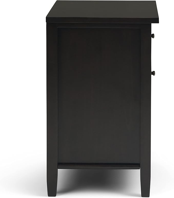 SIMPLIHOME Warm Shaker SOLID WOOD 24 Inch Wide Transitional Bedside Nightstand Table in Hickory Brown, For the Living Room and Bedroom