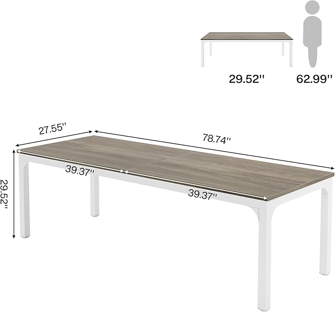 Tribesigns 78.7 Inches Extra Long Computer Desk 2 Person Desk, Double Long Desk, Workstaion for Home Office