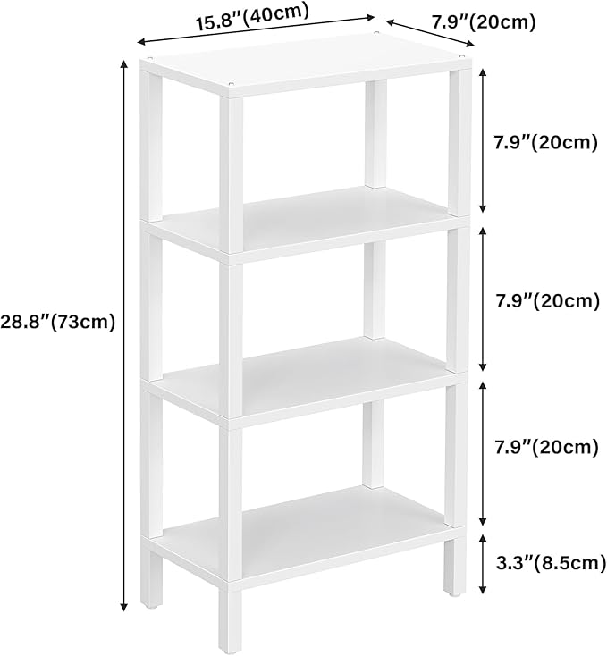 TUTOTAK Small Side Table, Narrow End Table, Skinny Sofa Table, Slim Nightstand, Couch Table, Living Room, Bed Room, White TB01BW078