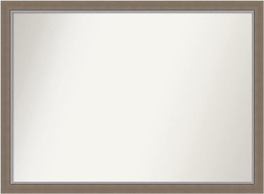 Amanti Art Black Bathroom Mirror for Over Sink, 29x40 Eva Black Silver Thin Rectangle Vanity Mirror, X-Large Modern Frame, Hangs Horizonally and Vertically, Bathroom Wall Decor, Non-Beveled Edge