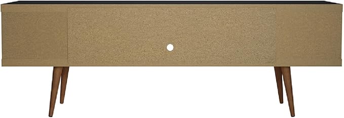 Manhattan Comfort Utopia 70.47" Freestanding Entertainment Center for Living Room, Mid Century Modern TV Stand with Shelves, Storage and Media Holes, Fits 65" Screens, Black