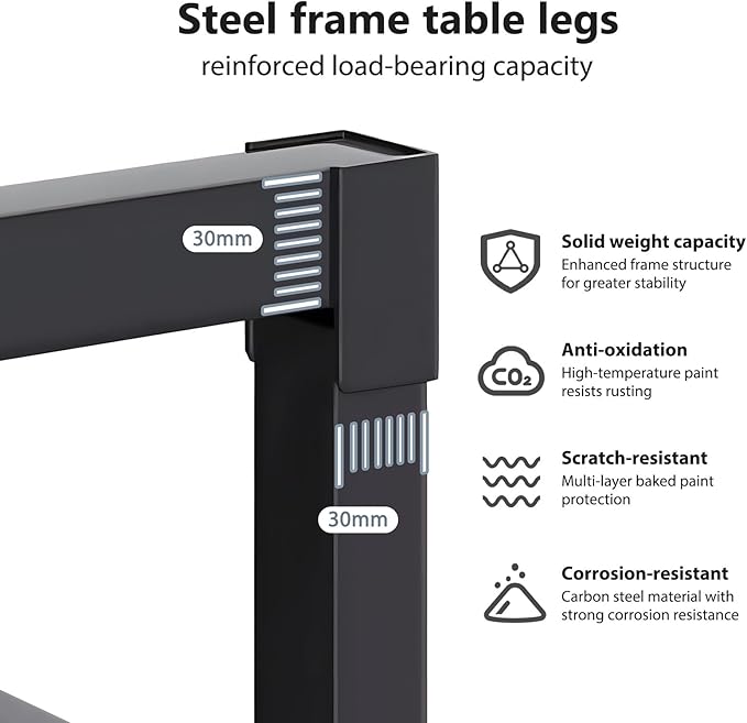 DlandHome 71 inches X-Large Computer Desk, Composite Wood Board, Decent and Steady Home Office Desk/Workstation/Table,Black,23.6Wide
