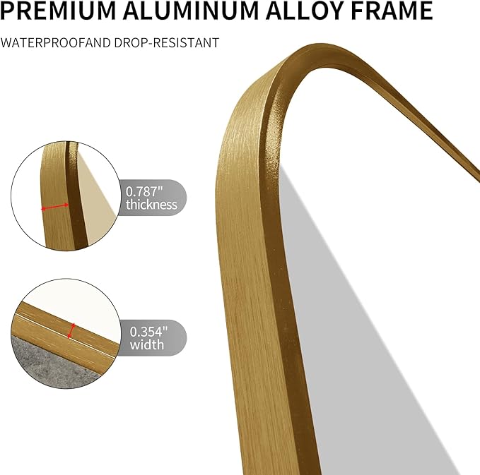 Large Modern Bathroom Mirror with Black Frame, 5mm Copper Free Silver Mirror,Black Frame, Easy Installation (Golden, 48" L x 30" W)