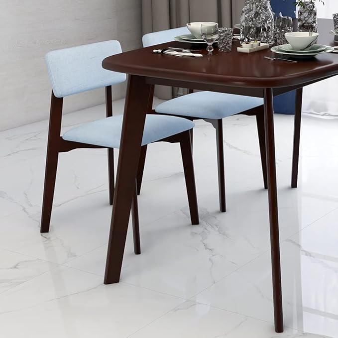 WoodShine Mid Century Modern Real Solid Wood Dining Table,Working Desk,Walnut,47inch