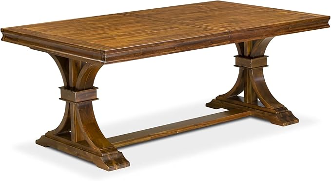 Luxe by East West Furniture - LET-AWA-TP - a Wooden Dining Table with Removable Rectangular Tabletop – Antique Walnut
