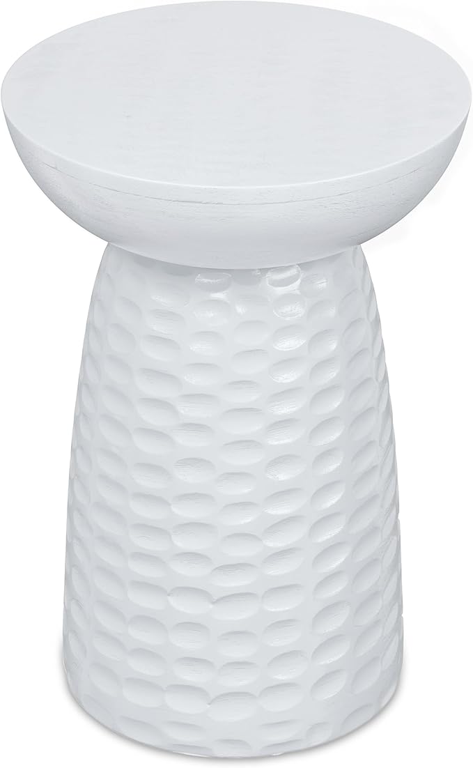 SIMPLIHOME Boyd 13-inch Wide Solid Mango End Table in White, Contemporary-Style Accent Table for Living Room, Bedroom, or Family Room, Assembled