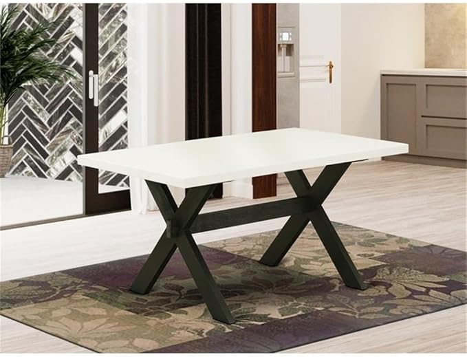 East West Furniture XT626 X-Style Mid-Century Modern Dining Table - a Rectangle Dining Table Top with Stylish Legs, 36x60 Inch, Multi-Color
