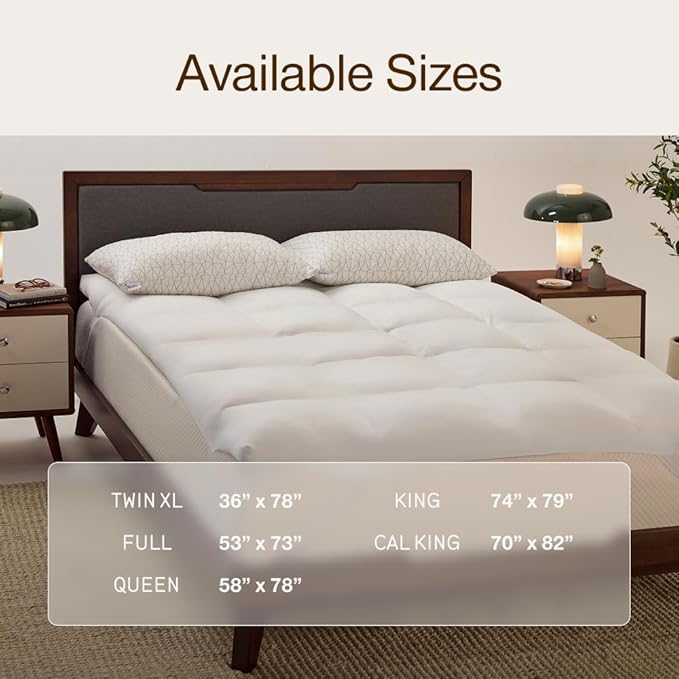 Coop Home Goods Essence Down Alternative Mattress Topper King, Plush 2-Inch Gusset and Baffle Box Design for Even Support and Comfort, Premium Bed Topper for Pressure Relief, Oeko-TEX Certified